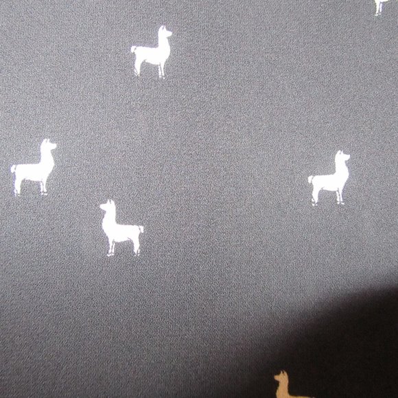 Banana Republic Black Llama Print Button Down Sheer Chiffon Top Women's L - Picture 3 of 5